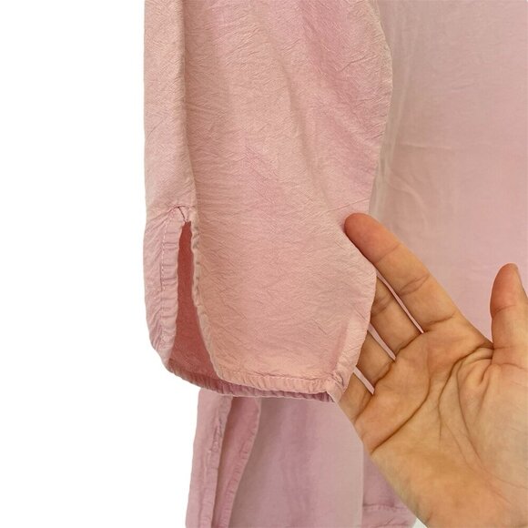 Jim Thompson Top Silk L Pastel Pink Tunic Henley Feminine Minimalist Cottagecore - Picture 8 of 16